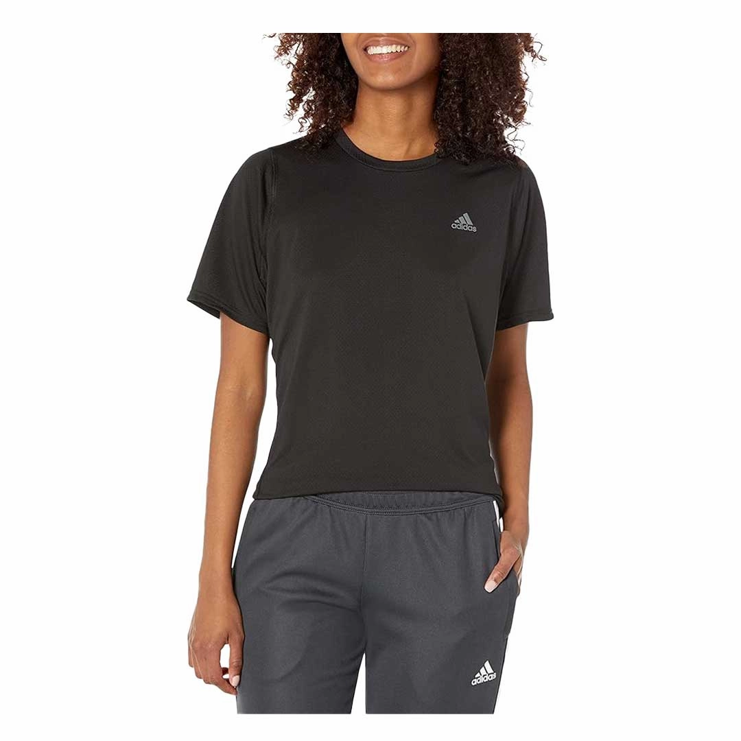 Anti Static Inner Layer Cuffs Adjust adidas - Women's Run Icons 3-Bar T-Shirt (H57742)
