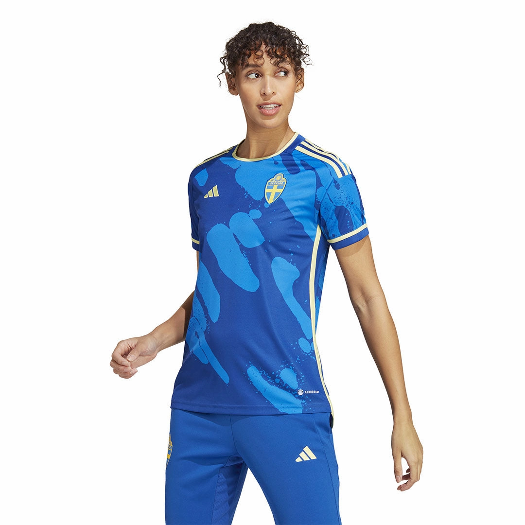 adidas - Women's Sweden 23 Away Jersey (HT7142) Weatherproof Construction