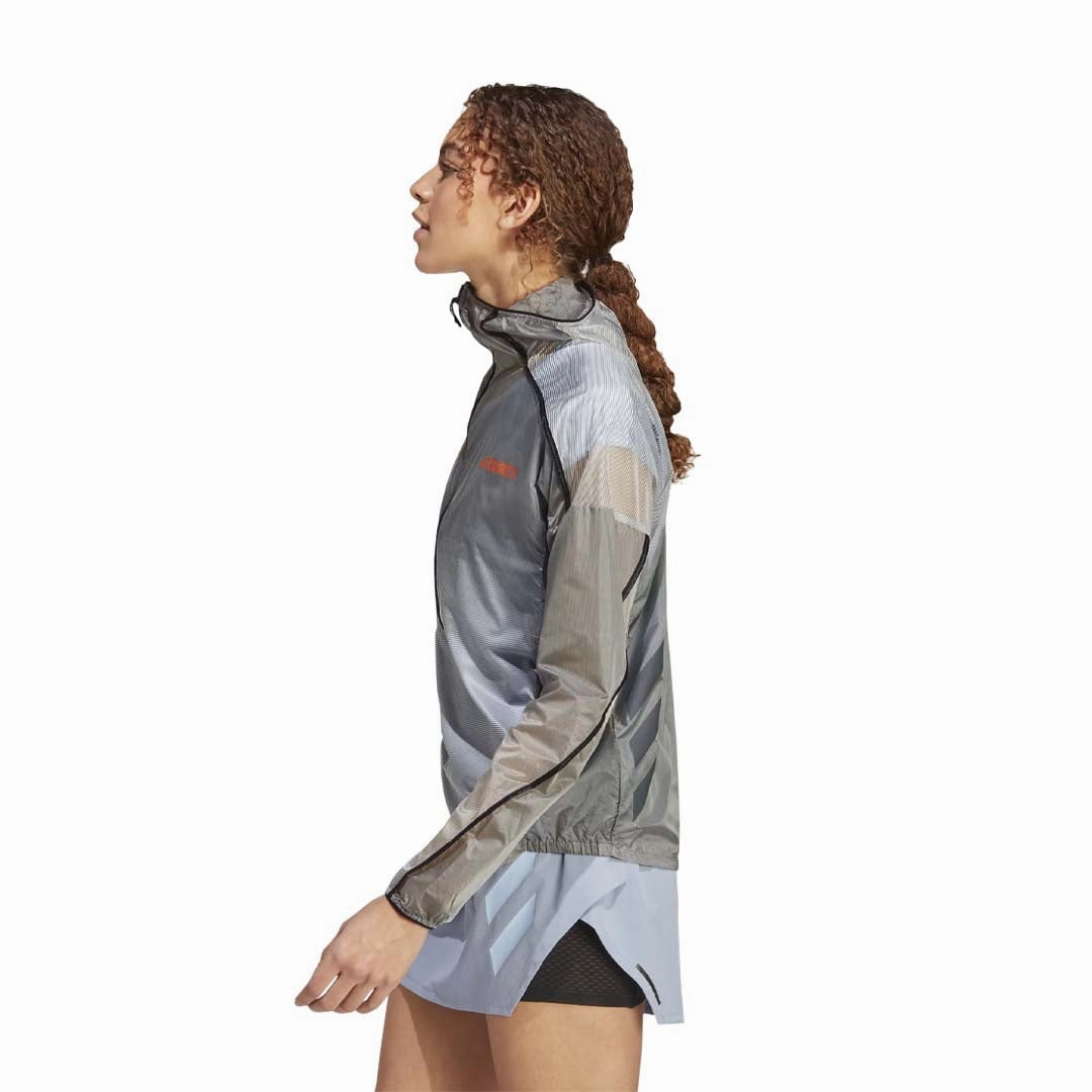 adidas - Women's Terrex Agravic Windweave Pro Wind Jacket (HT9403) Mid Length Contoured Silhouette
