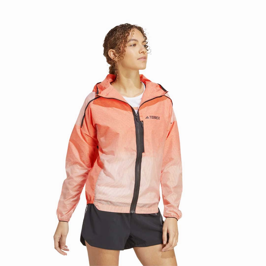 Sleek Outdoor Look HighCollarDesign adidas - Women's Terrex Agravic Windweave Trail Running Windbreaker (HZ1325)