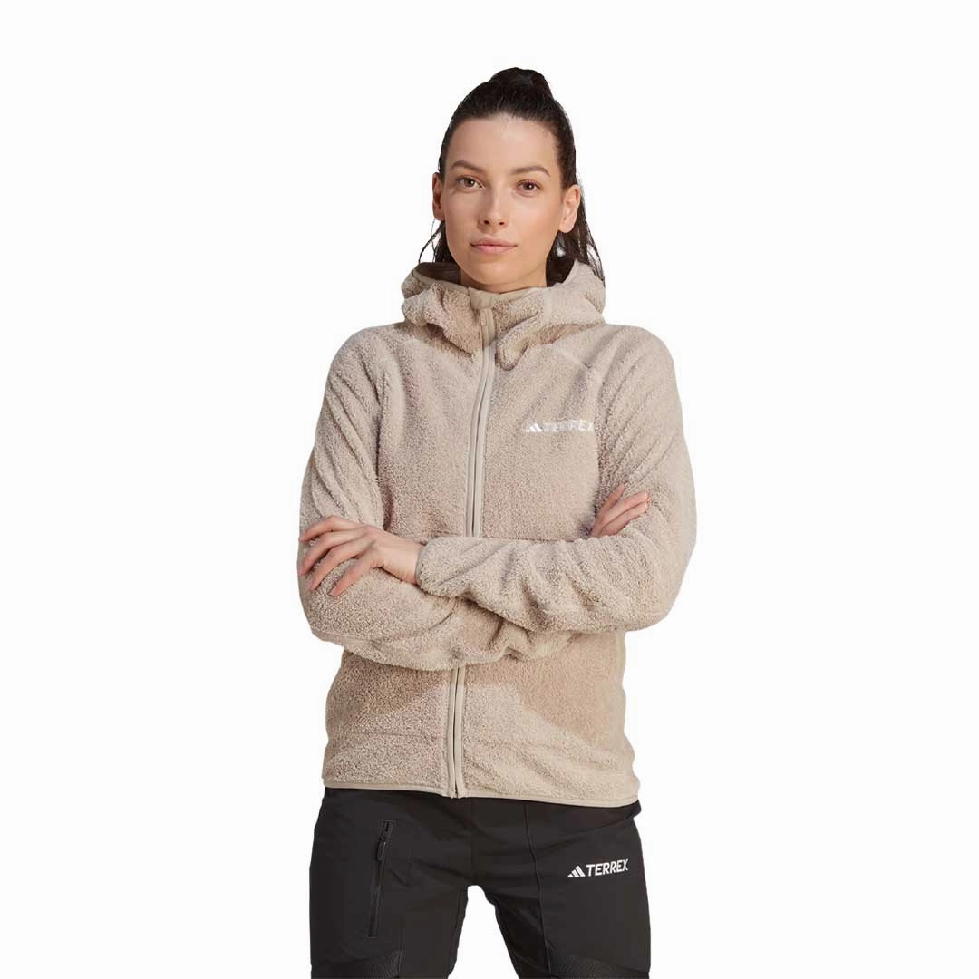 adidas - Women's Terrex Reversible High-Pile Full Zip Fleece Jacket (IB1862) WaterResistant Coating Wind Chill Protection