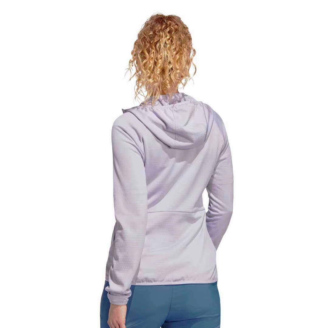 adidas - Women's Terrex Tech Fleece Light Hooded Hiking Jacket (HT2048) Weatherproof Seams