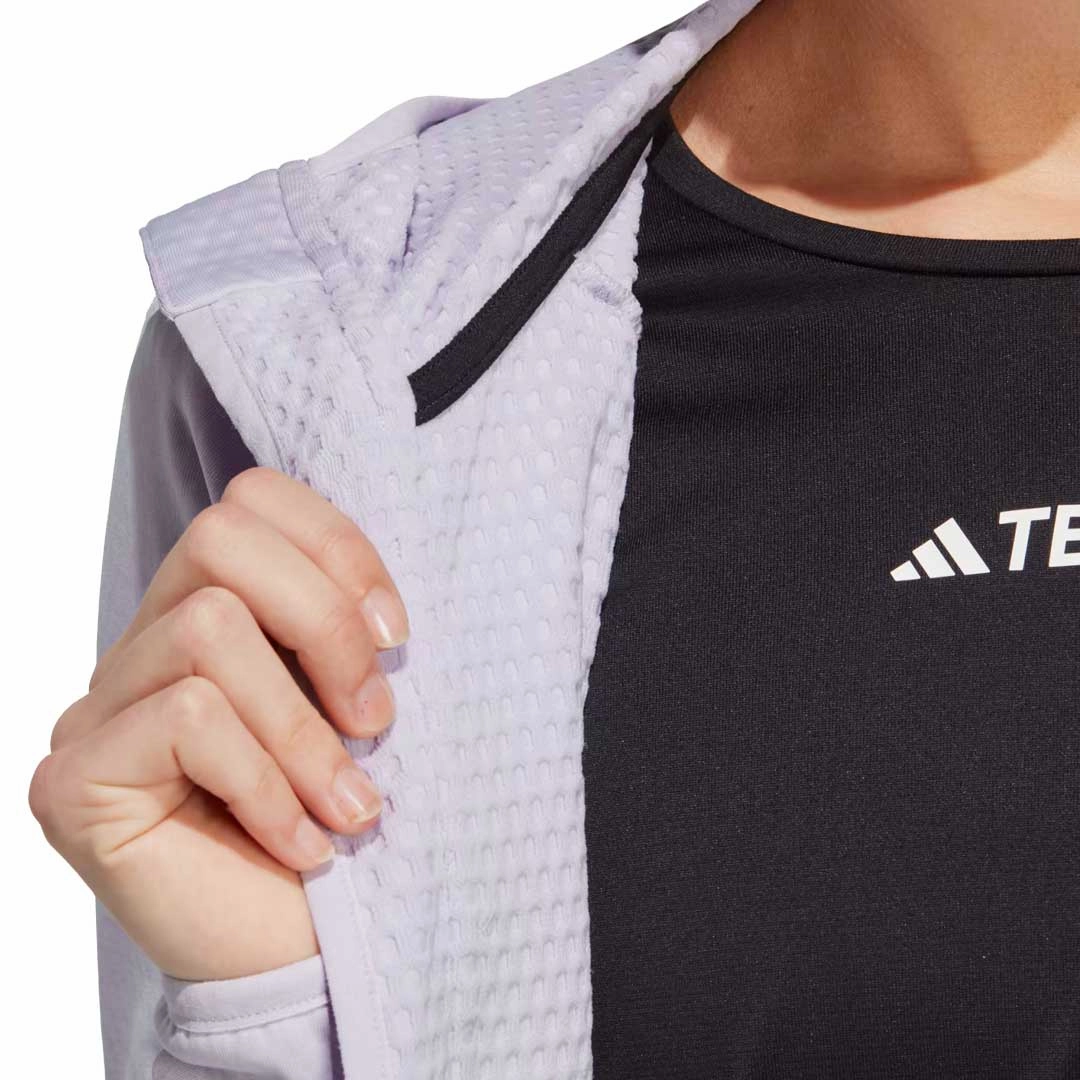 adidas - Women's Terrex Tech Fleece Light Hooded Hiking Jacket (HT2048) Easy Care Finish Compact Storage