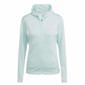 adidas - Women's Terrex Xperior Light FLC Hooded Jacket (IB1821) Fray Resistant Edges Mesh Lining