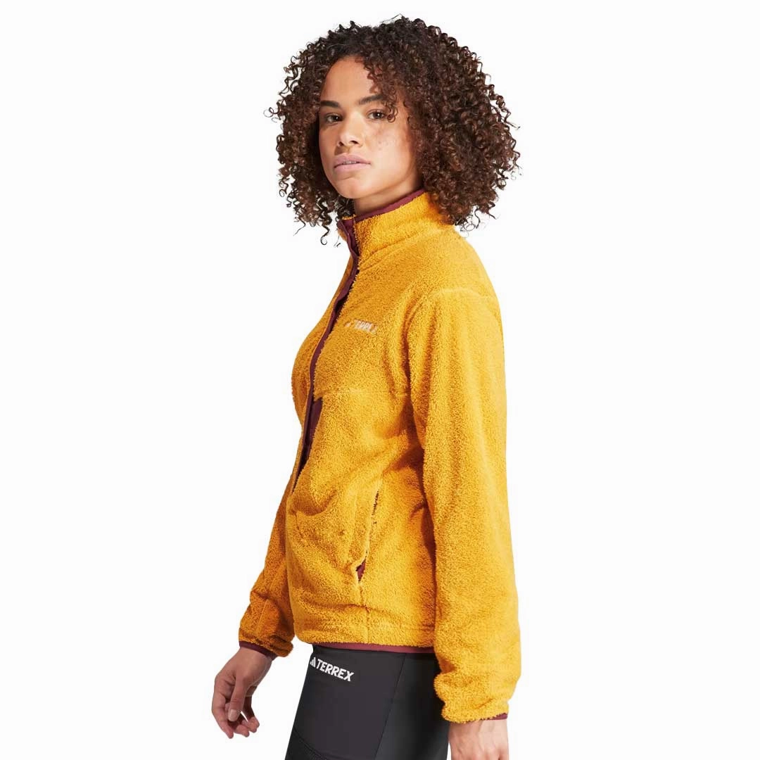 No Collar All Season Performance Weave adidas - Women's Terrex Xploric High Pile Fleece Pullover Sweatshirt (IB6554)