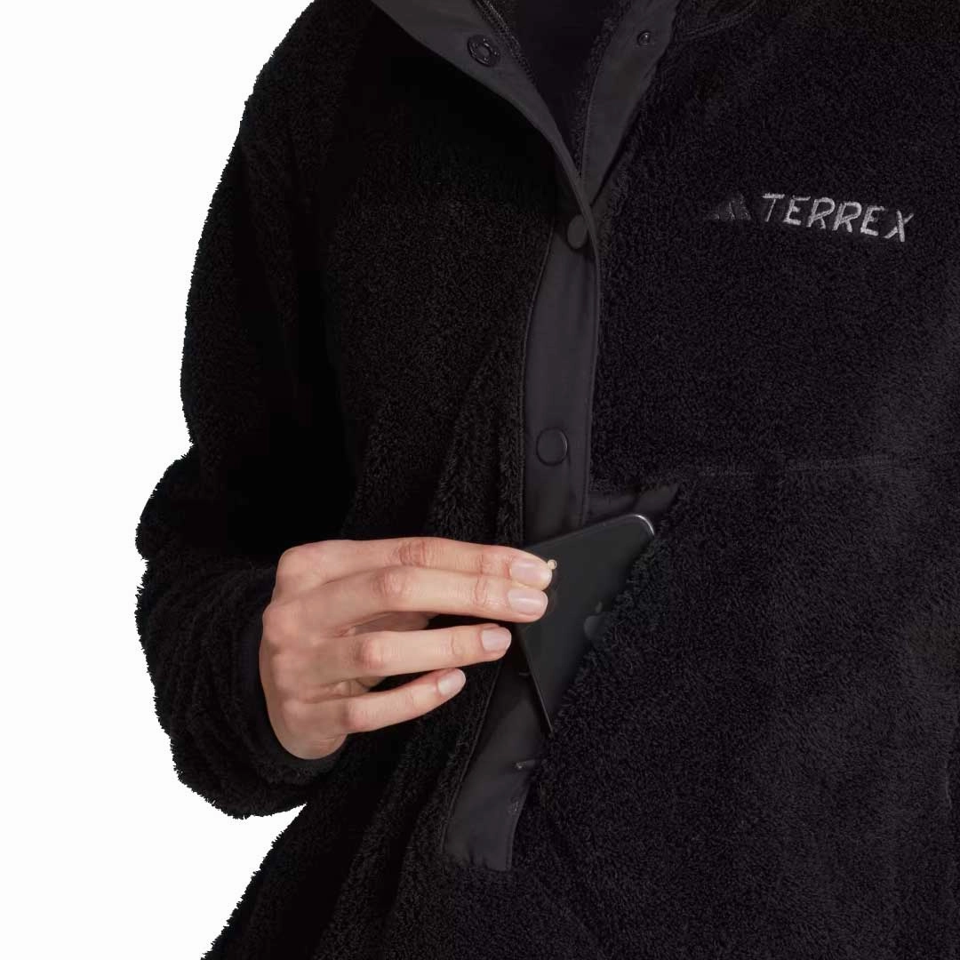 adidas - Women's Terrex Xploric High Pile Fleece Pullover Sweatshirt (IB6555) Light Travel Piece