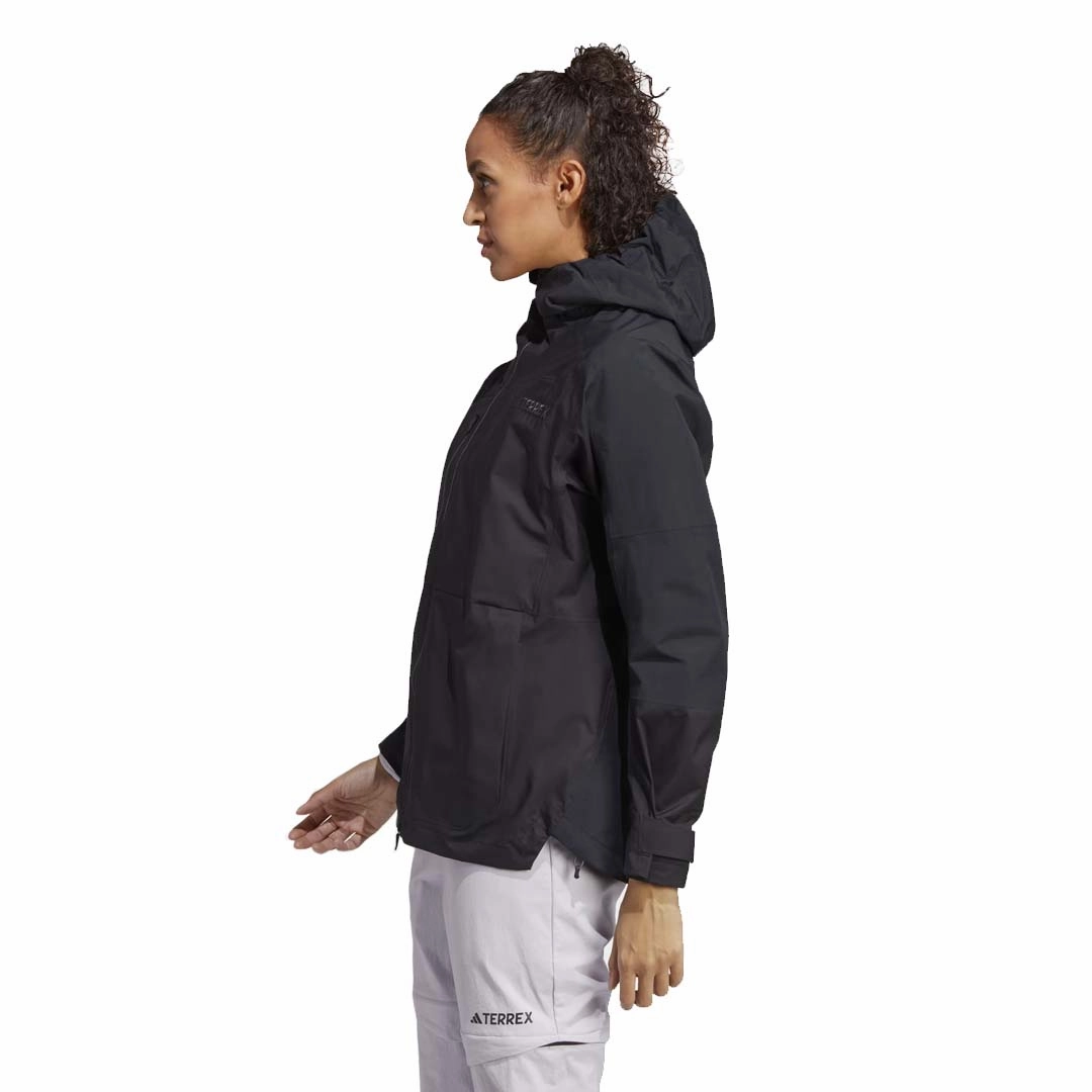 adidas - Women's Terrex Xploric RAIN.RDY Hiking Jacket (HN2940) Adjustable Detachable Hood Ergonomic Shoulder Fit