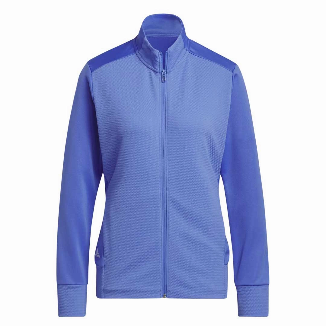 adidas - Women's Textured Full Zip Golf Jacket (HR2985) Full Length Zipper Closure Casual Street Style