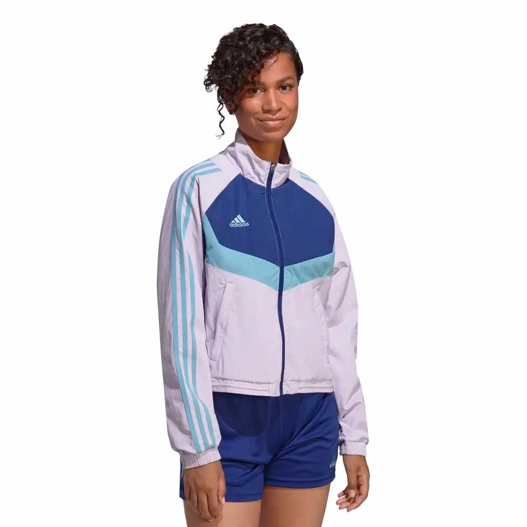 adidas - Women's Tiro Woven Jacket (HZ7294) Moisture Wicking Layer Convertible Collar Style