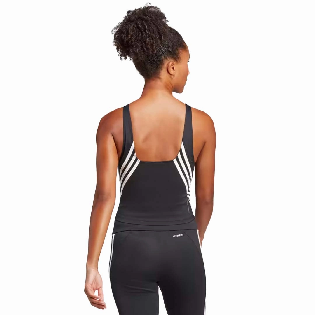 adidas - Women's Train Icons 3-Stripes Tank (HT9430) Windproof Closure Seamless Shoulder Construction