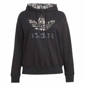 UltraQuietMaterial Adjustable drawstring adidas - Women's Trefoil Logo Hoodie (Plus Size) (IC1551)