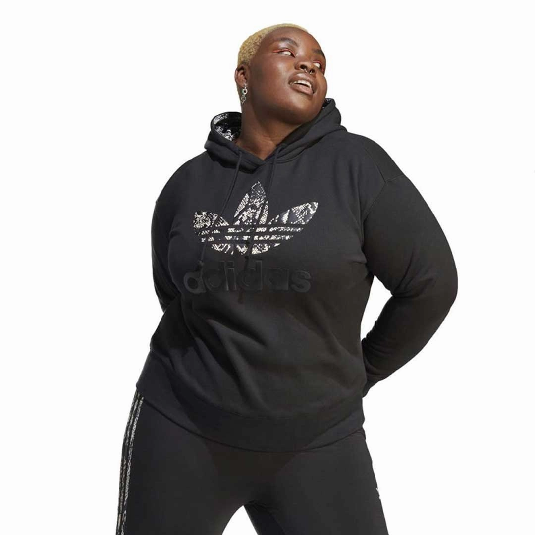 adidas - Women's Trefoil Logo Hoodie (Plus Size) (IC1551) UltraQuietMaterial Airflow Ventilation System