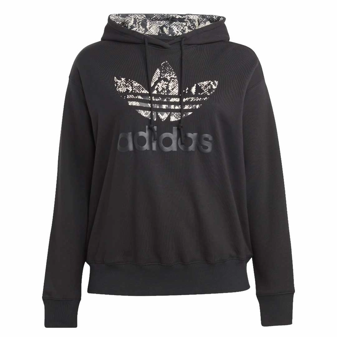 UltraQuietMaterial Adjustable drawstring adidas - Women's Trefoil Logo Hoodie (Plus Size) (IC1551)