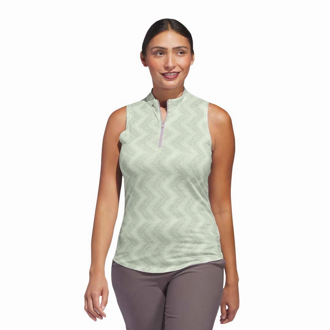 adidas - Women's Ultimate365 Ottoman Printed Sleeveless Polo (IP8689) Essential Fit