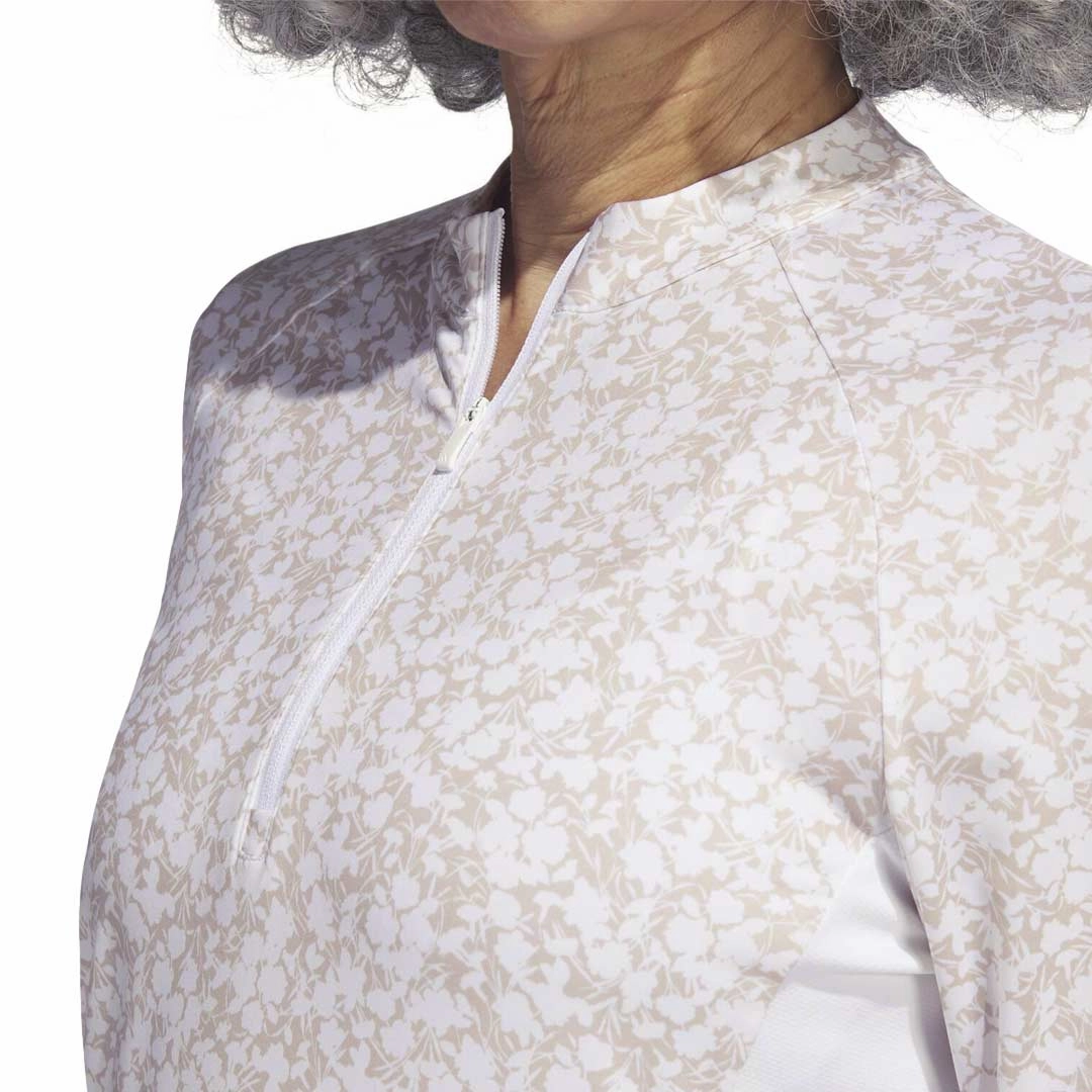 adidas - Women's Ultimate365 Printed 1/4-Zip Mock-Neck Polo (HT1232) ReinforcedElasticHem