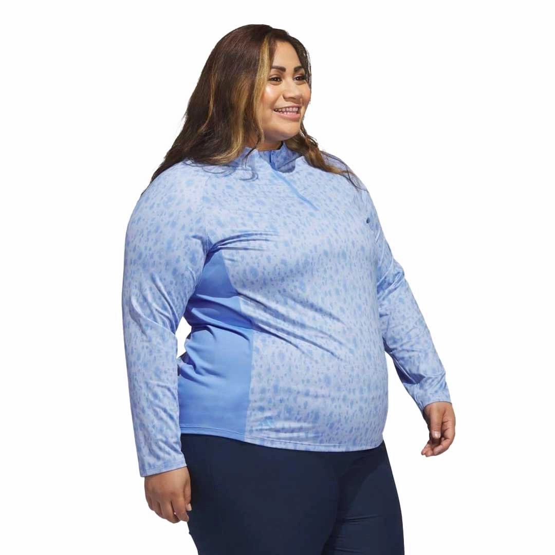 ReflectiveTrimDetails Flexible Fit adidas - Women's Ultimate365 Quarter Zip Long Sleeve Golf Polo (Plus Size) (HT1248)