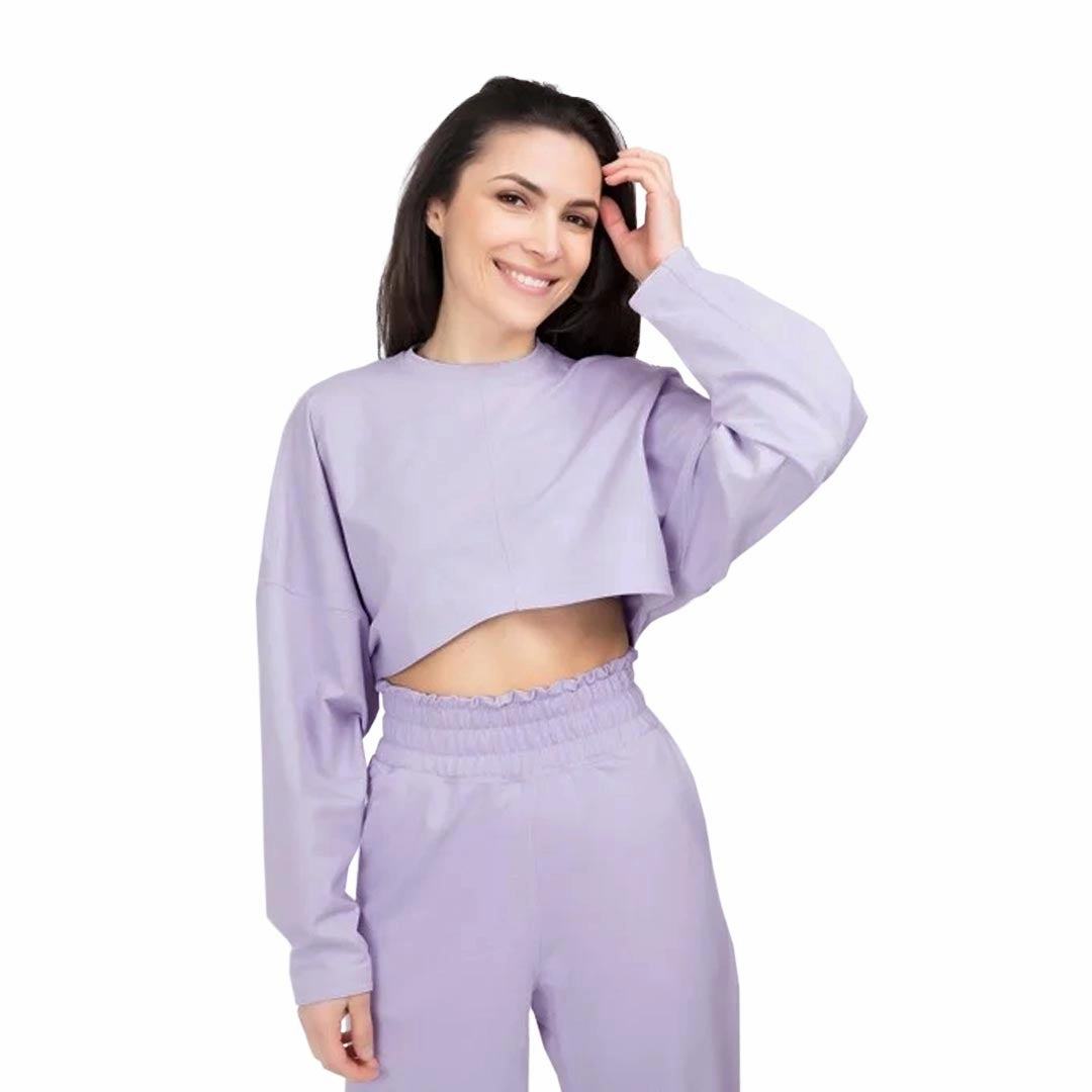 adidas - Women's Yoga Cropped Sweatshirt (HR5087) Soft Fleece Lining Anti Static Interior