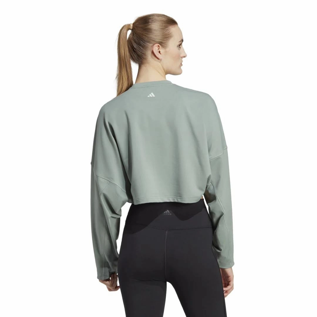 SlipResistantFastenings adidas - Women's Yoga Studio Crop Sweatshirt (HR5086)