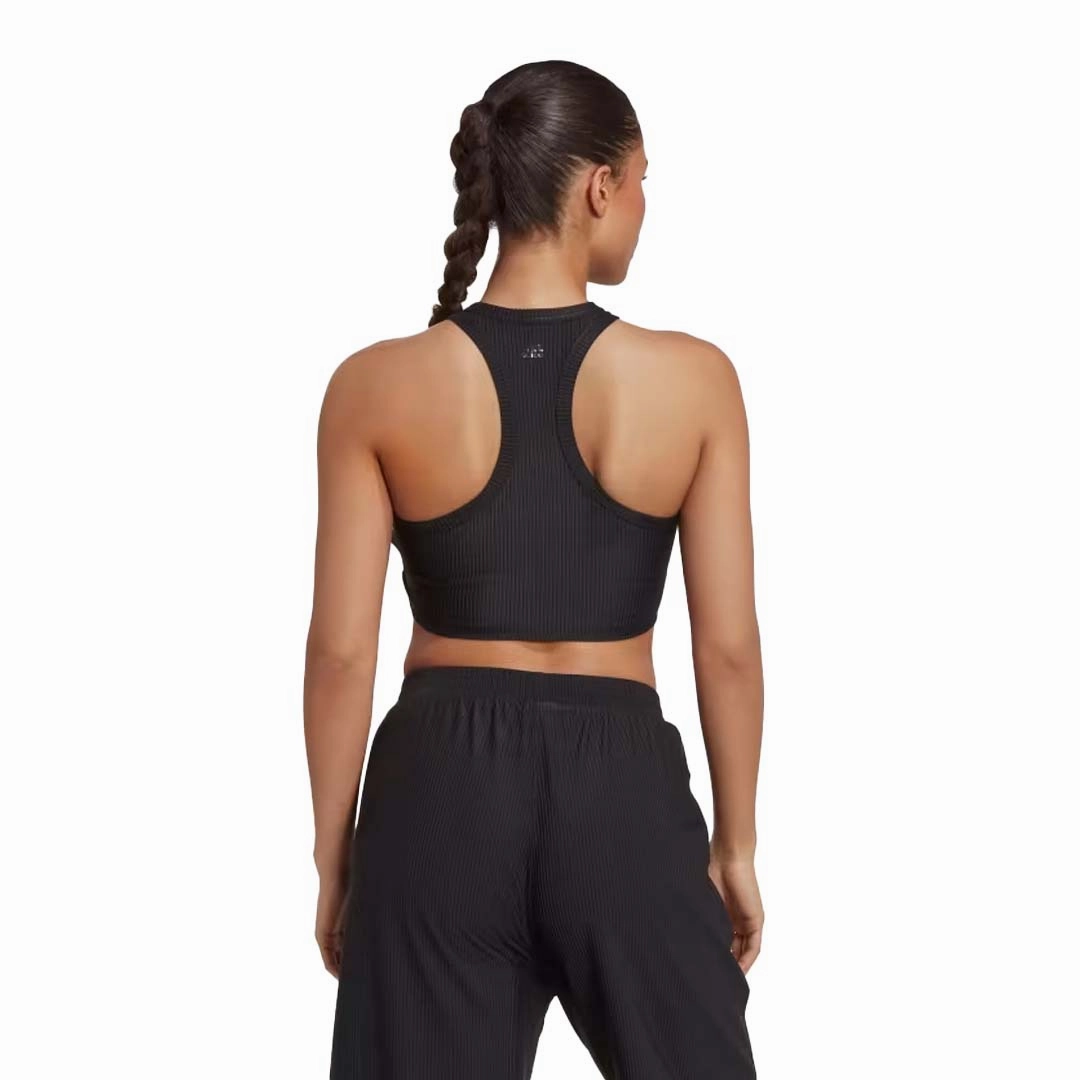 adidas - Women's Yoga Studio Wrapped Ribbed Sports Bra (HP1965) Reinforced Seams