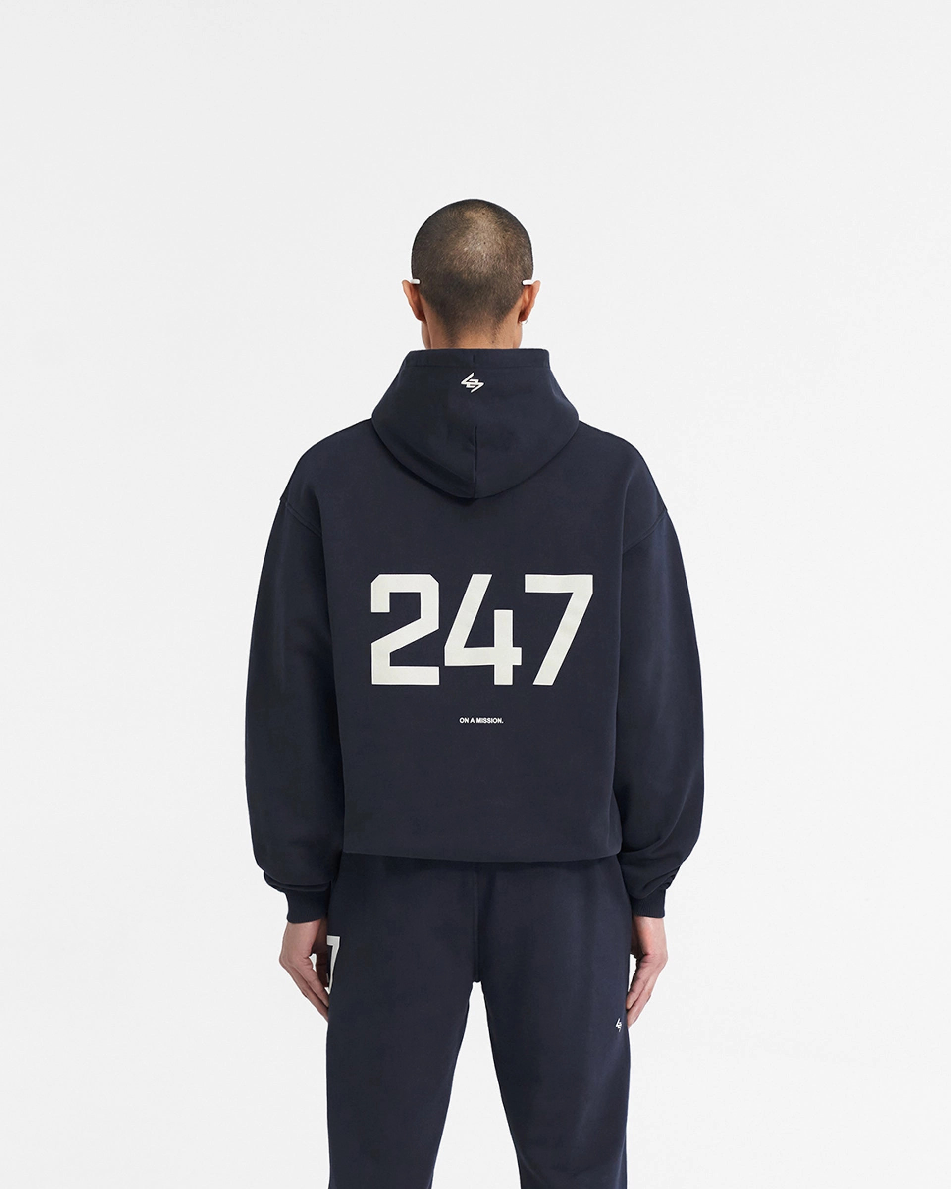 Steampunk style High Neck 247 Oversized Hoodie - Navy