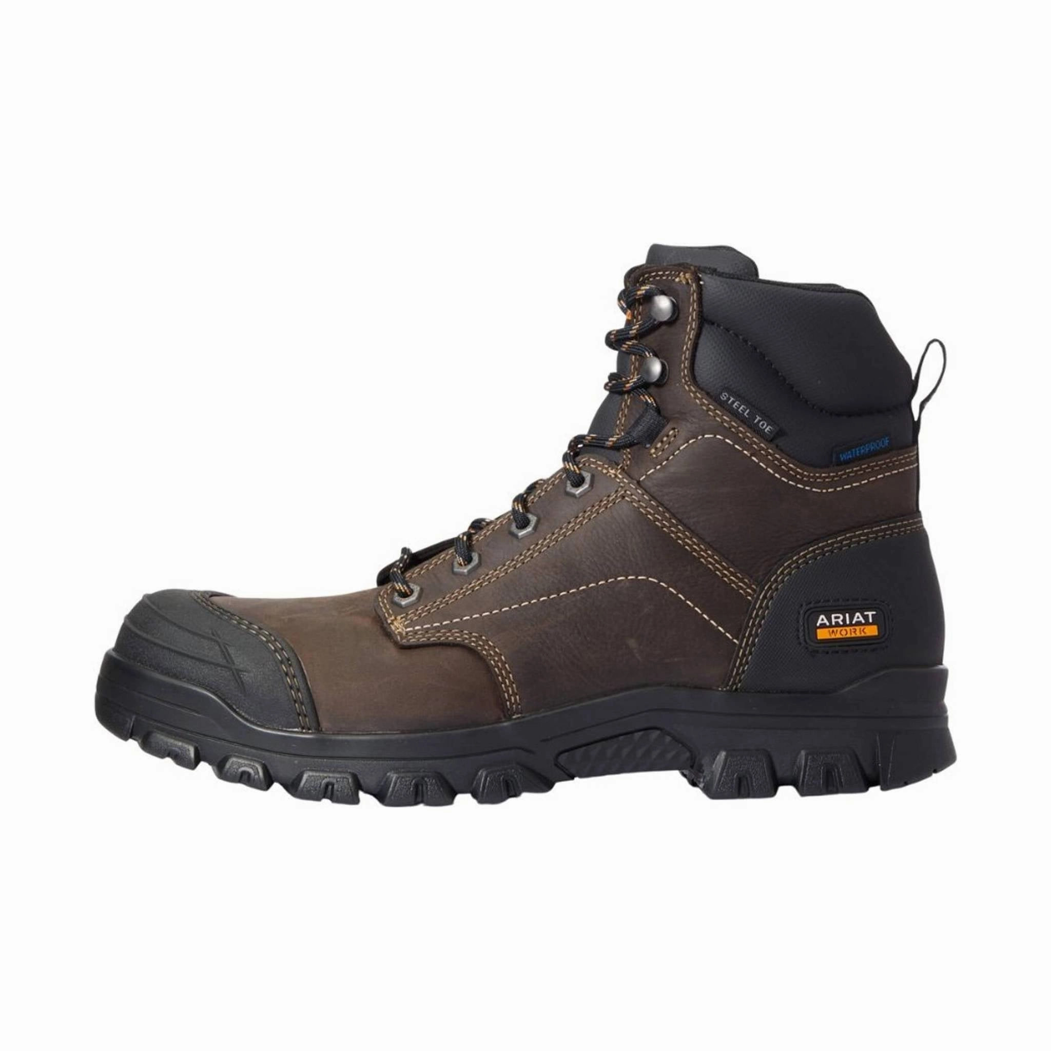 Ariat Men's Treadfast 6in Waterproof Steel Toe Work Boot - Dark Brown Adventure Driven