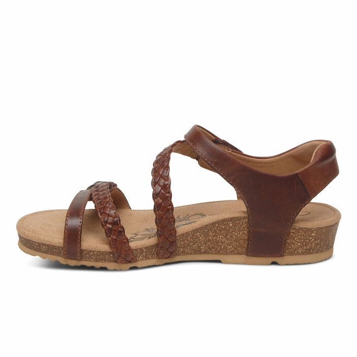 Strap Locking Mechanism Wraparound Strap Aetrex Women's Jillian Walnut
