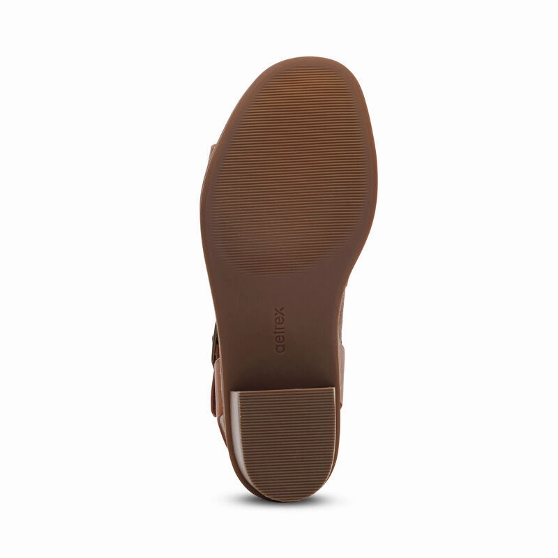 High Rebound Foam Cushion Aetrex Women's Mae Cognac
