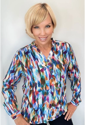 Multi Color  Long Sleeve Top by Ethyl MeshVentilation