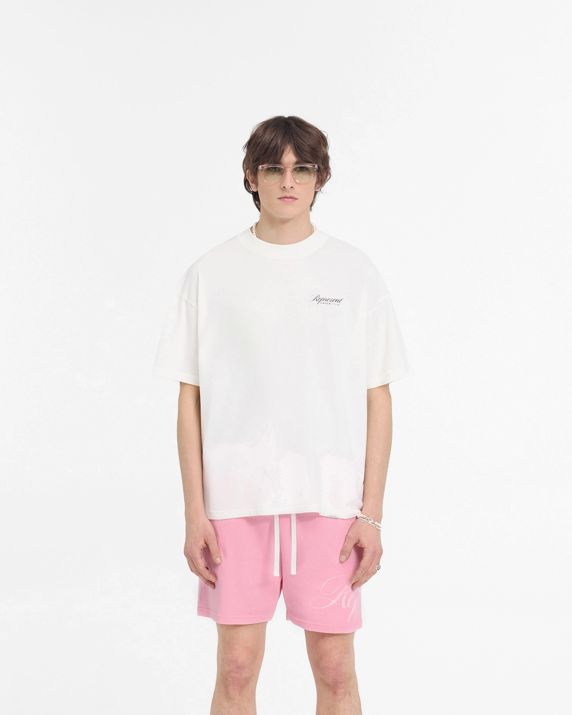 Cozy Wear Represent Owners Club Script T-Shirt - Flat White