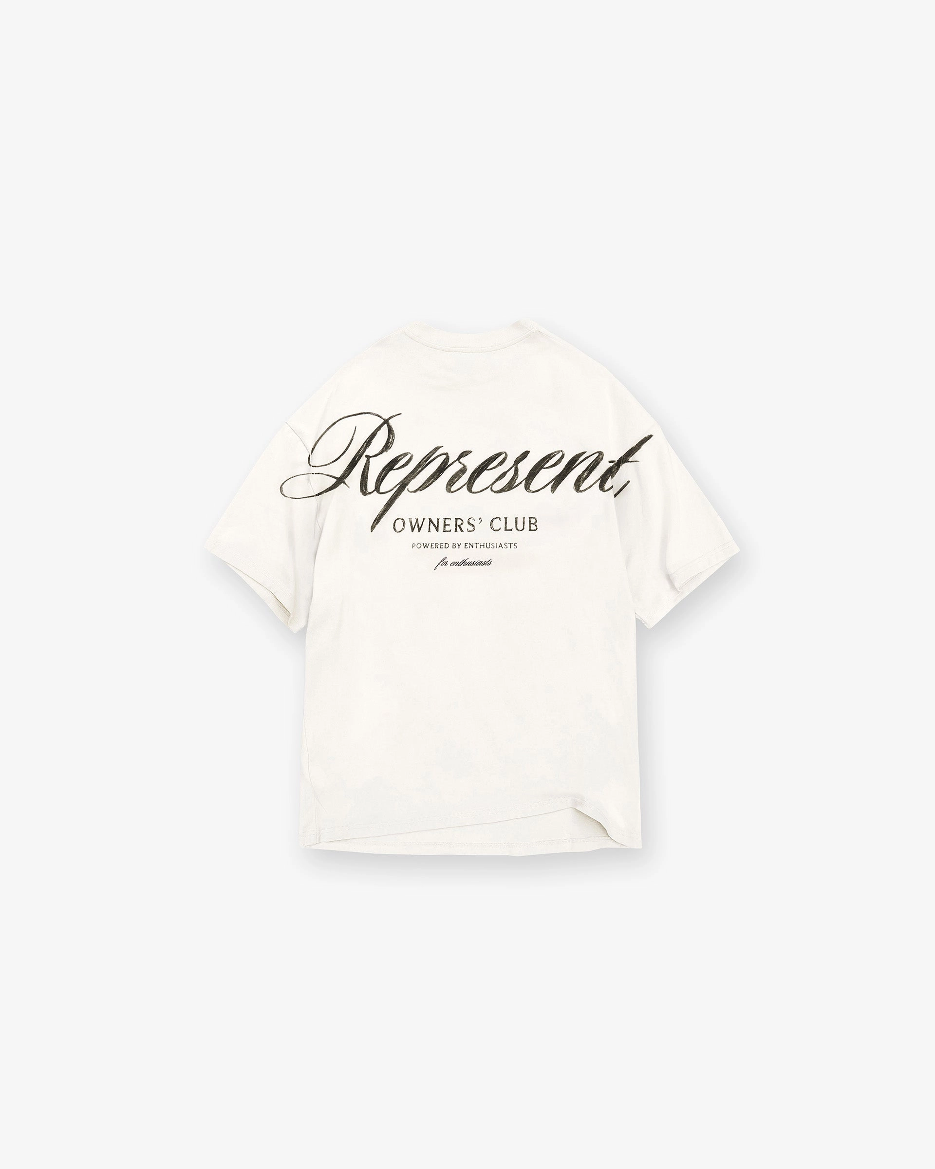 Perfect Fit Represent Owners Club Script T-Shirt - Flat White