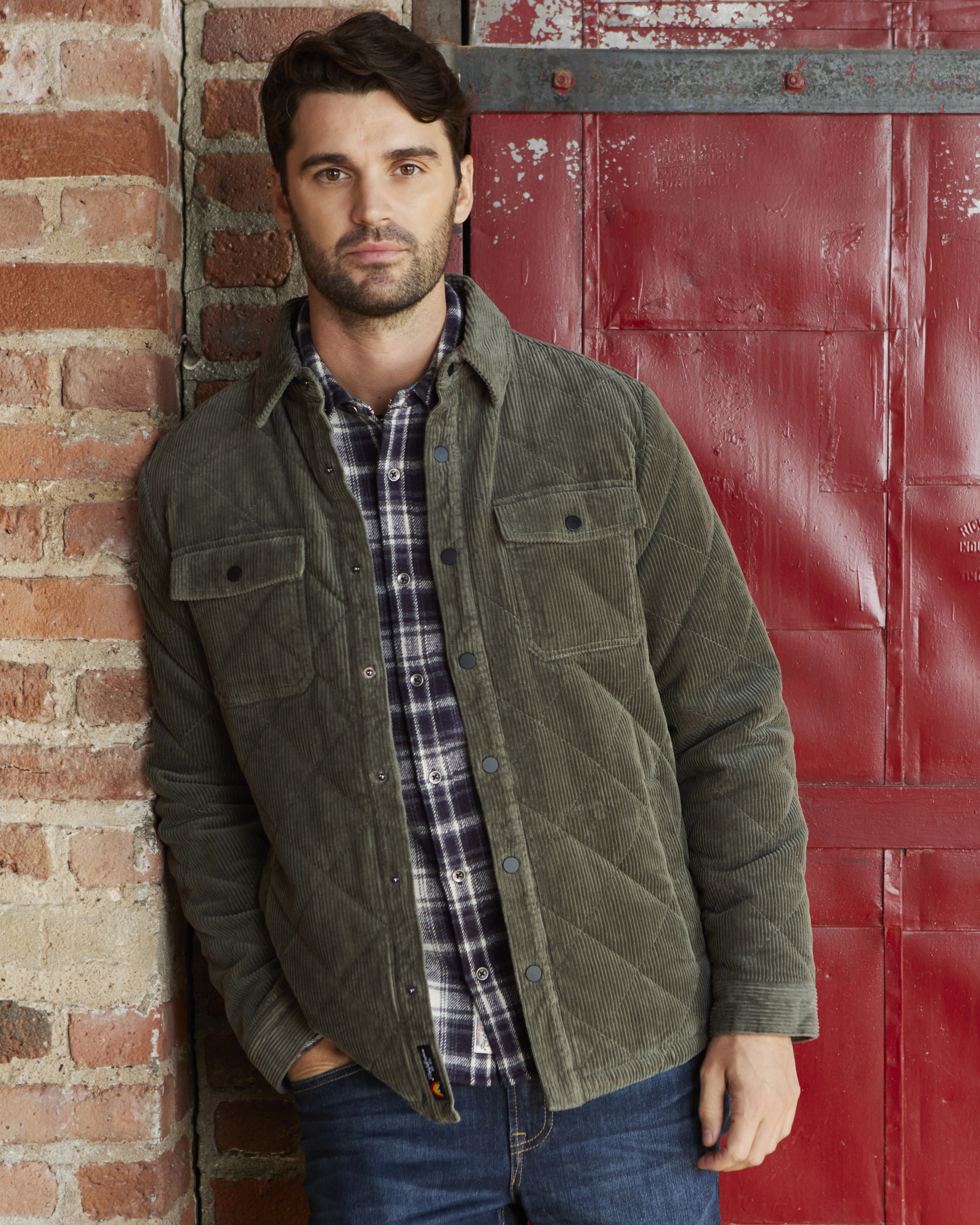 Noise Reducing Fabric Versatile Layering Options WILBUR FLANNEL-LINED QUILTED CORDUROY JACKET