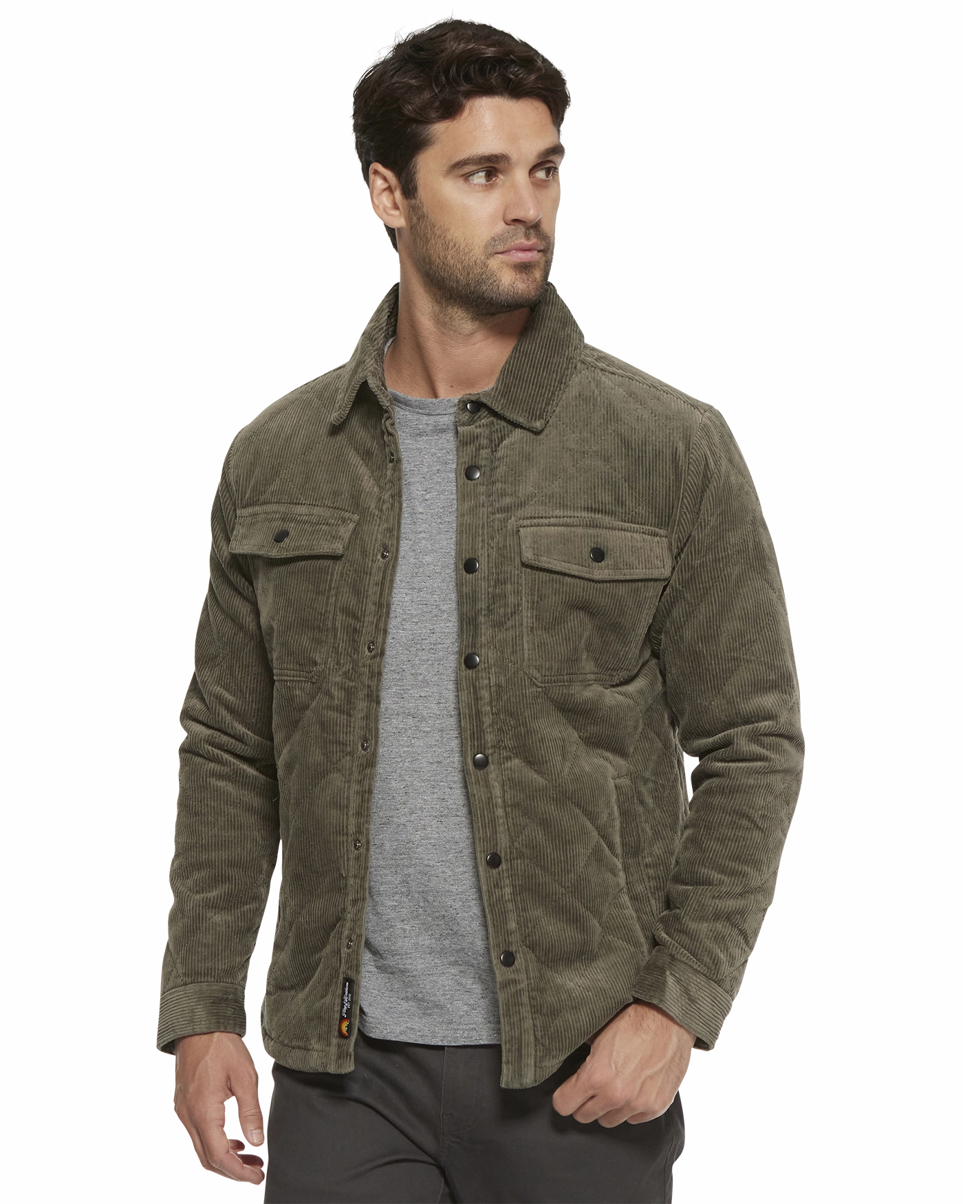 WILBUR FLANNEL-LINED QUILTED CORDUROY JACKET Insulated Padding SeamlessShoulderPanels