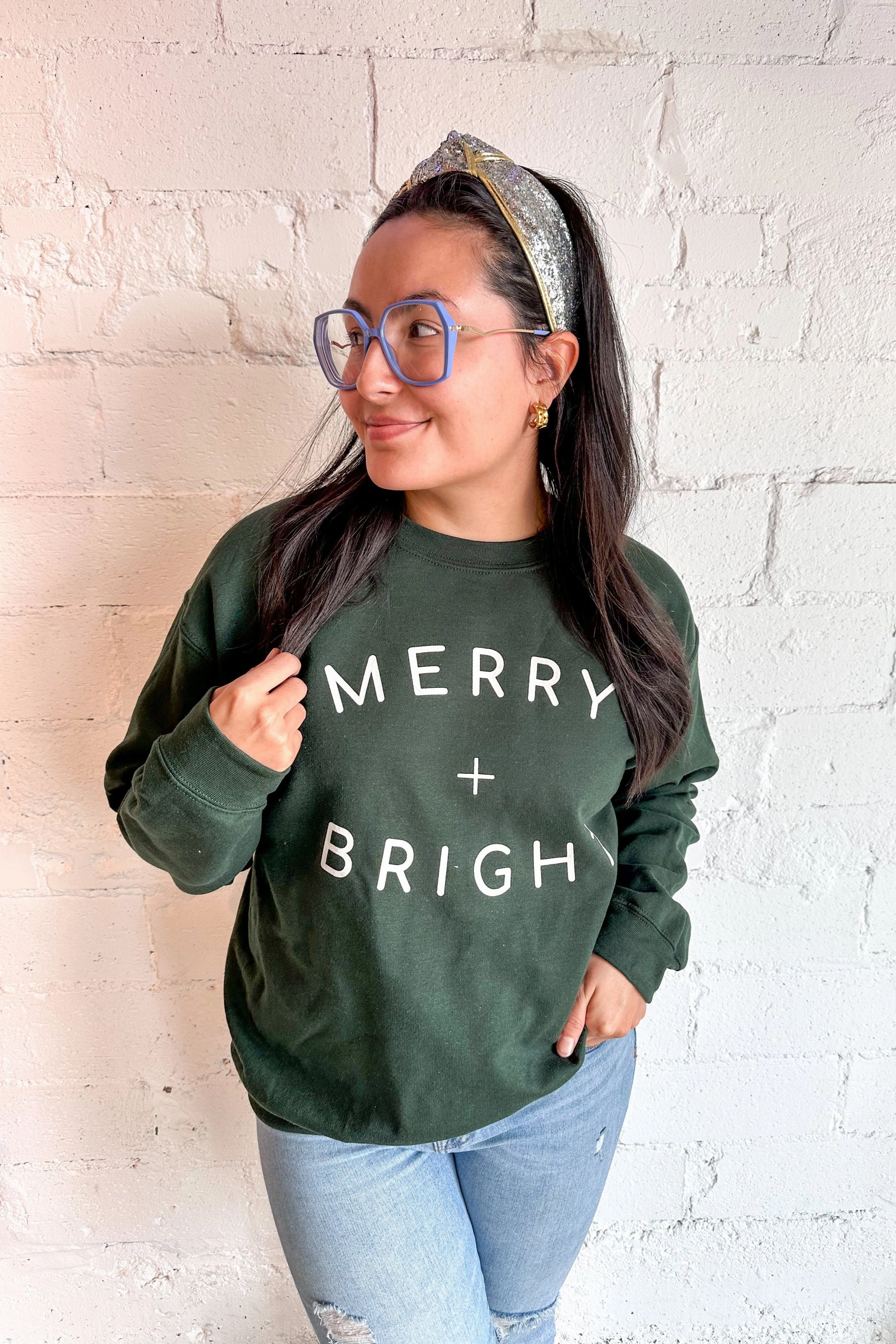 Off Duty Merry   Bright Graphic Sweatshirt