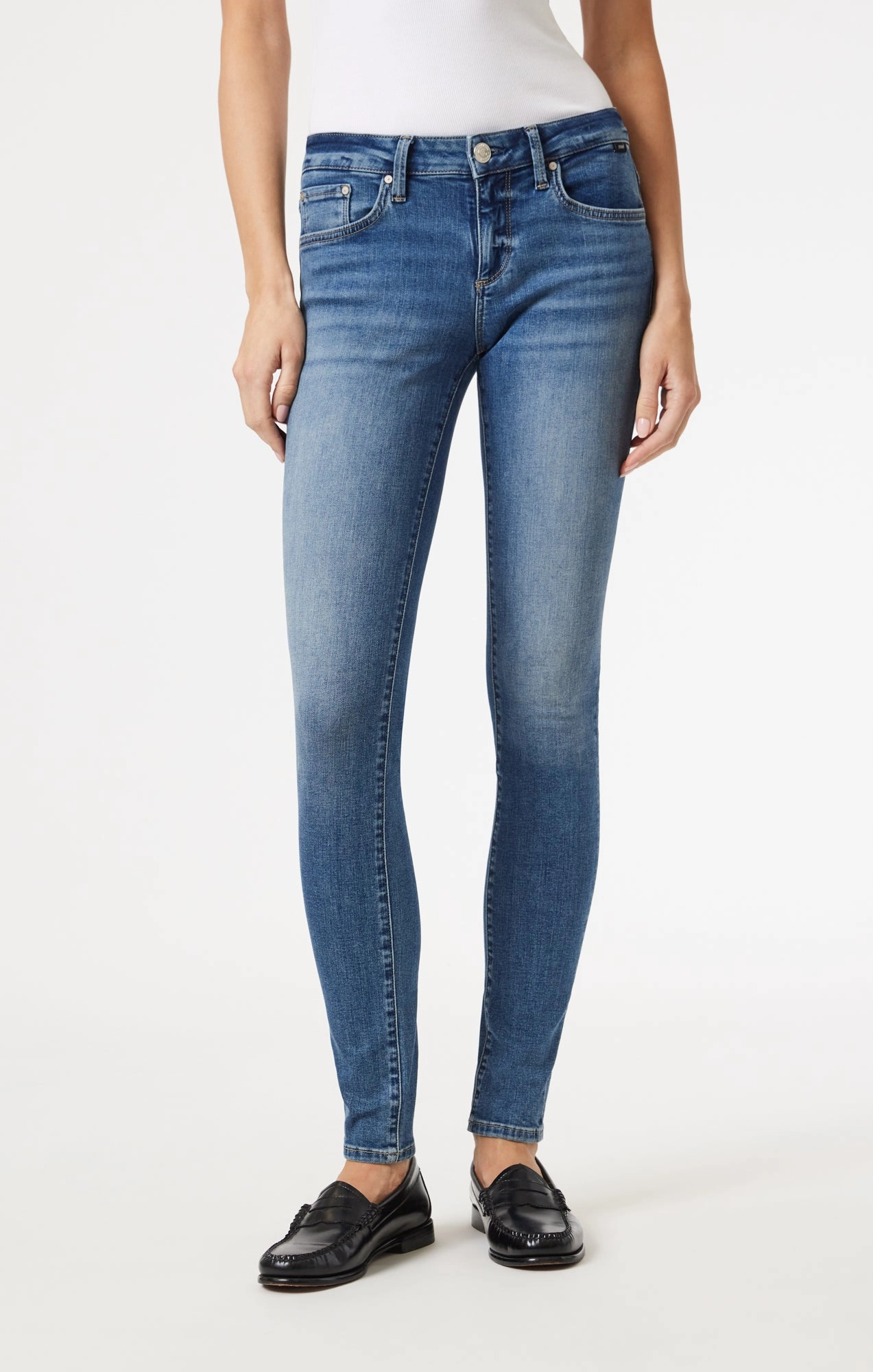 ALEXA SKINNY IN DARK BRUSHED TRIBECA Stay Stylish Anti Snag Thread Technology