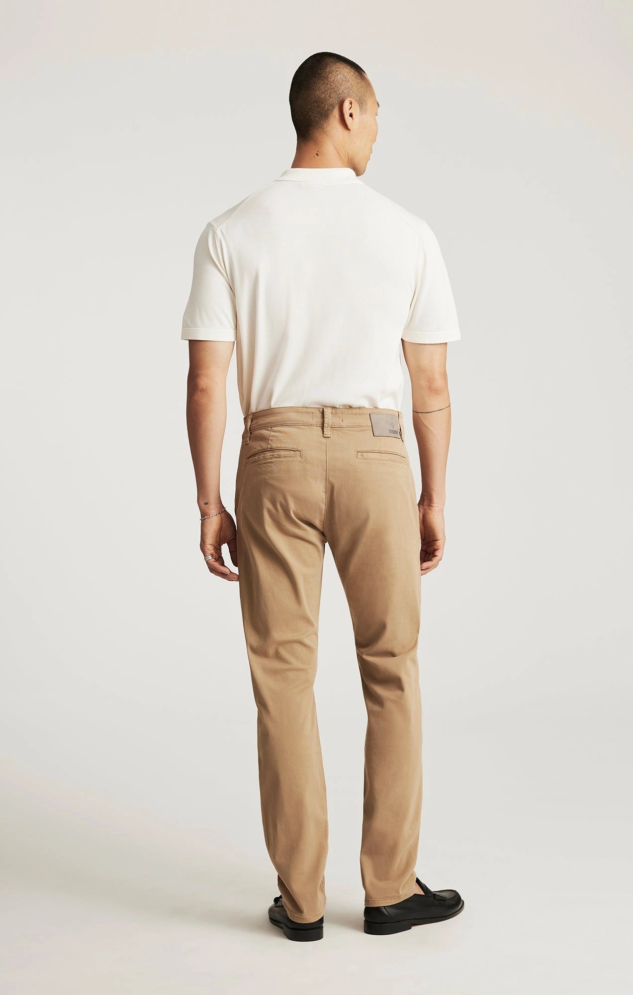 MILTON SLIM STRAIGHT CHINO IN KHAKI CASUAL TWILL Stretch waistband