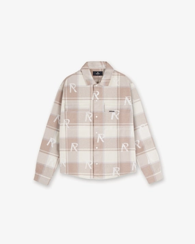 Chill Fit Reinforced Hems All Over Initial Flannel Shirt - Cashmere