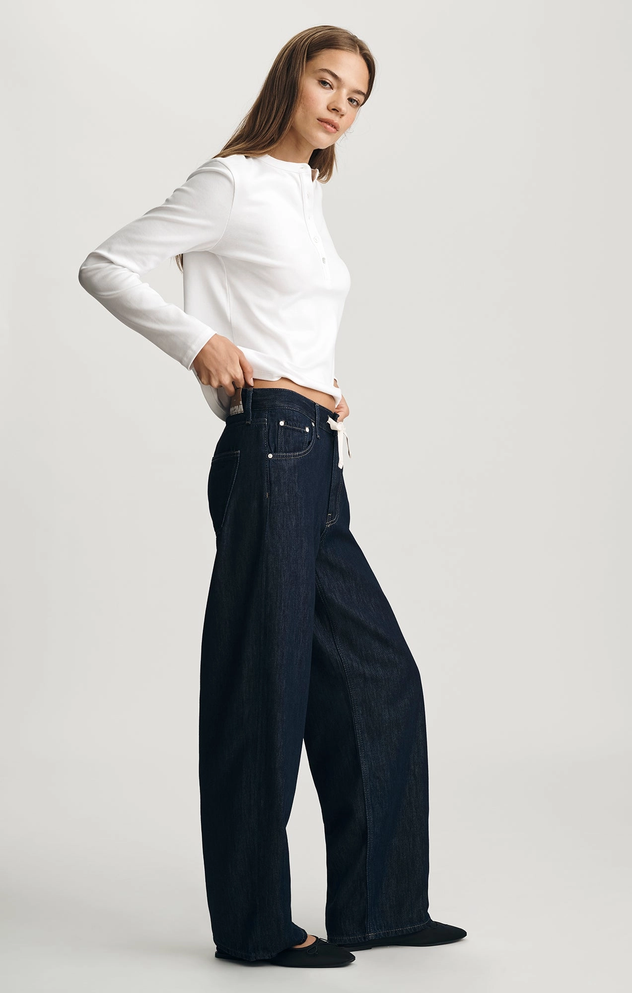 NELLA WIDE LEG IN RINSE WELL BLUE Multi Pocket Design Essential Piece