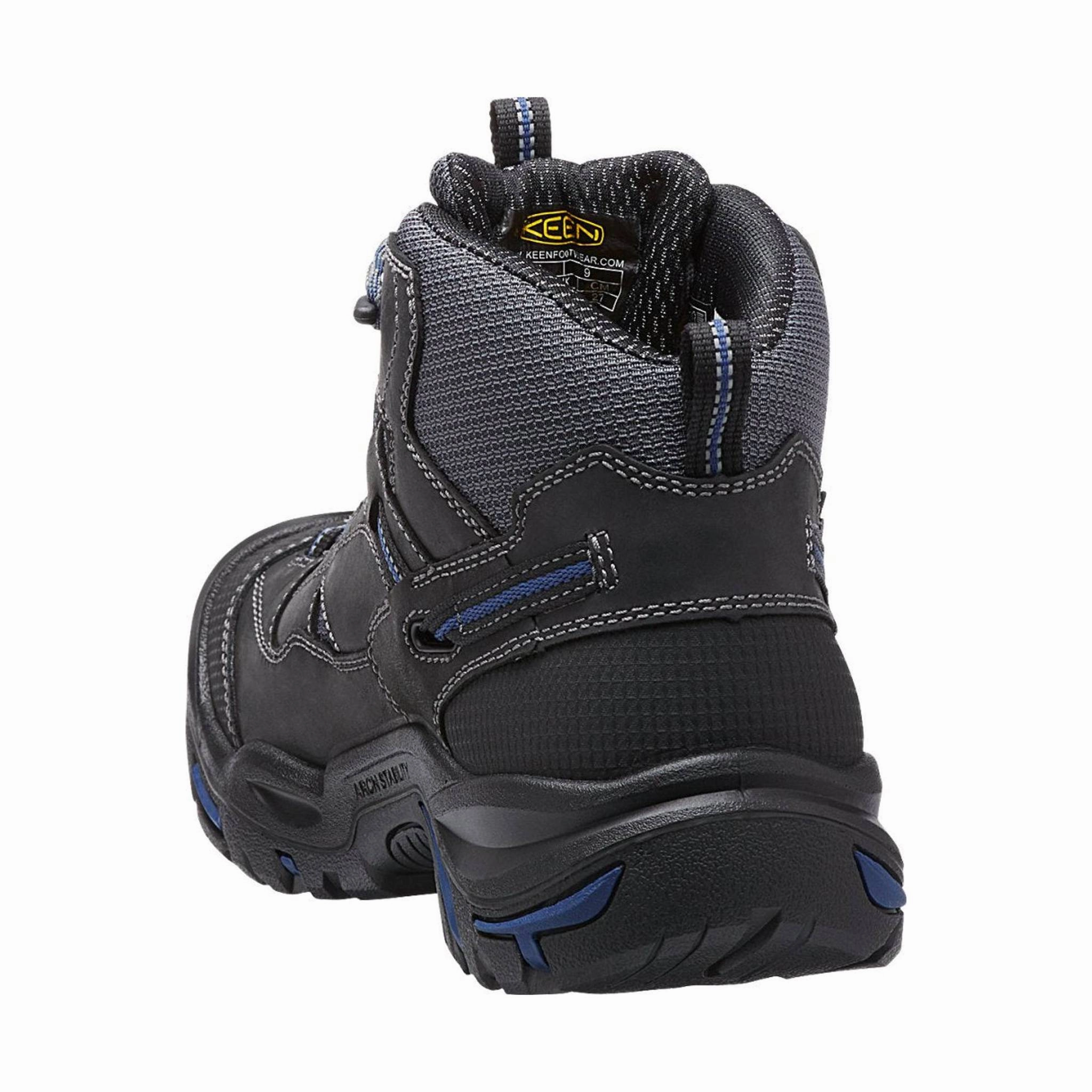 KEEN Utility Men's Braddock Mid Waterproof Soft Toe Boot - Raven/Estate Blue Solid Stitching