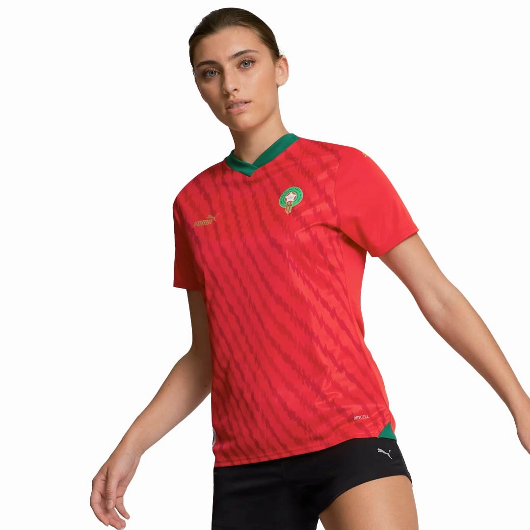 Reinforced Shoulders Contrast Stitch Puma - Women's FRMF Morocco 23/24 World Cup Home Replica Jersey (774647 01)