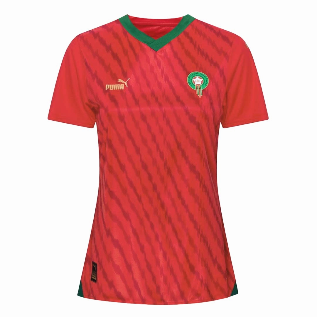 Puma - Women's FRMF Morocco 23/24 World Cup Home Replica Jersey (774647 01) ConvertibleCollar