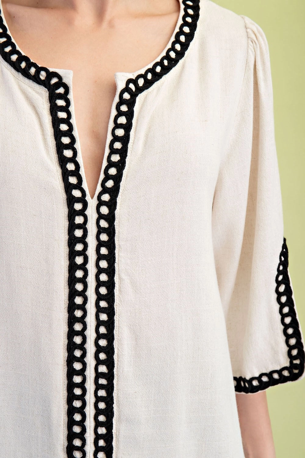 Savannah Sands Embroidered Tunic Resilient Elasticity