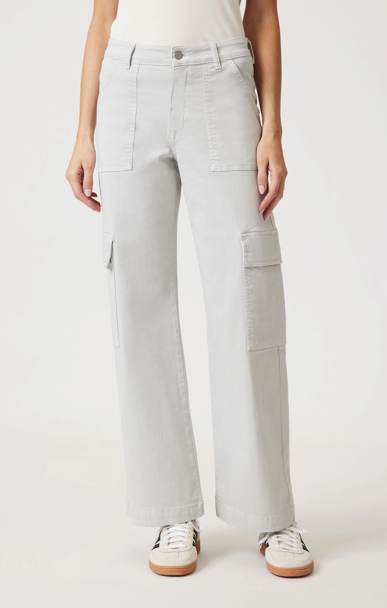 ALVA STRAIGHT LEG IN IVORY CASUAL TWILL Double Needle Stitching