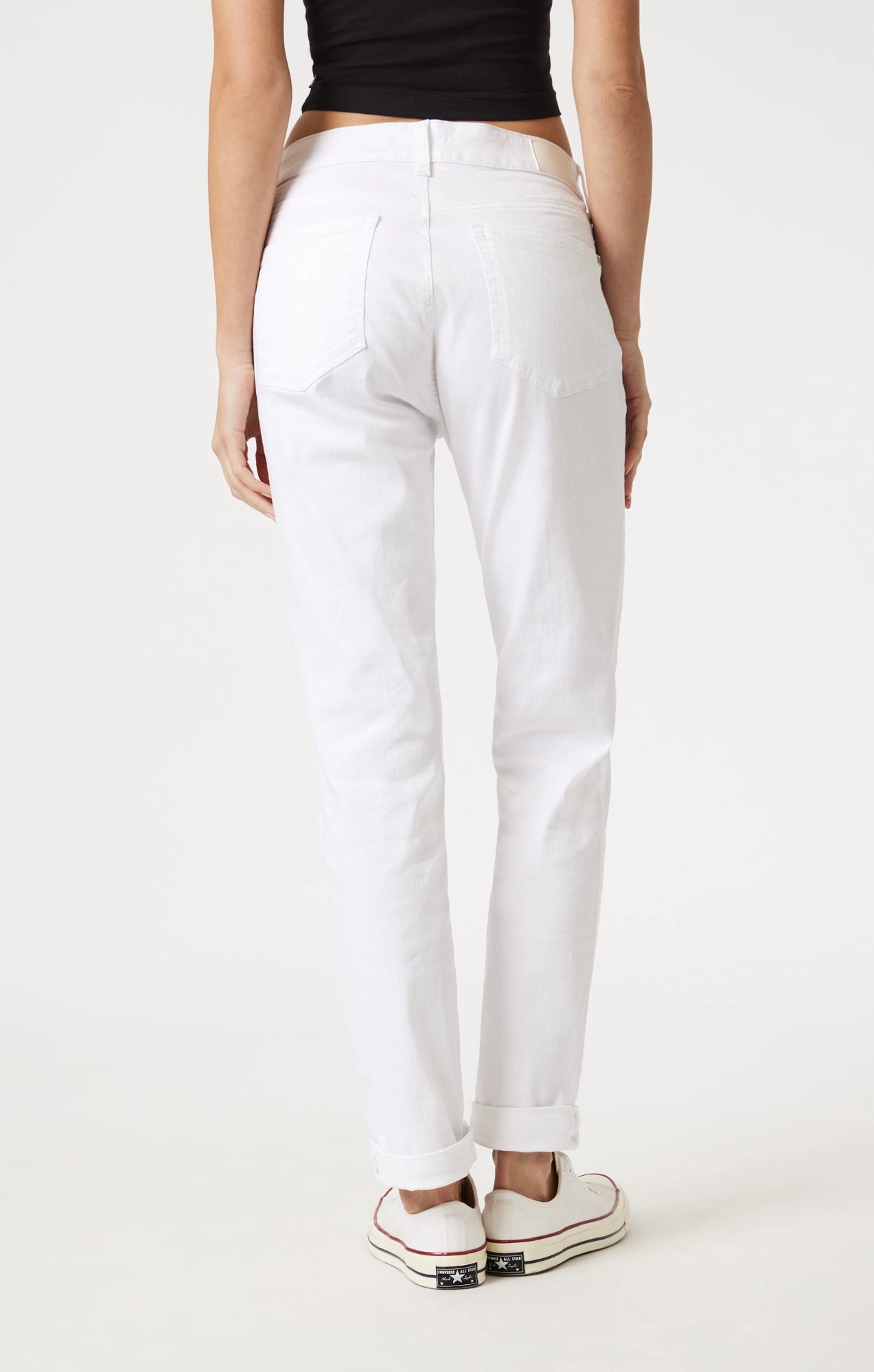 Water Efficient Wash Process KATHLEEN SLIM BOYFRIEND IN WHITE FEATHER BLUE