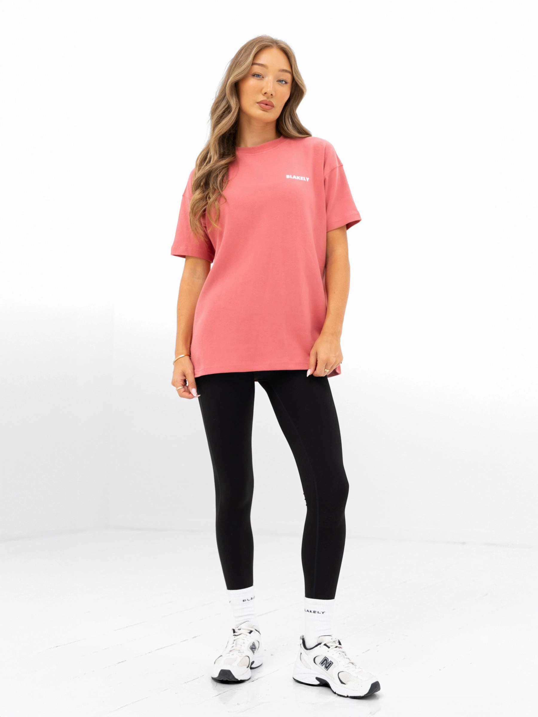 Amelie Oversized T-Shirt - Sunrise Coral Moisture Control Fabric