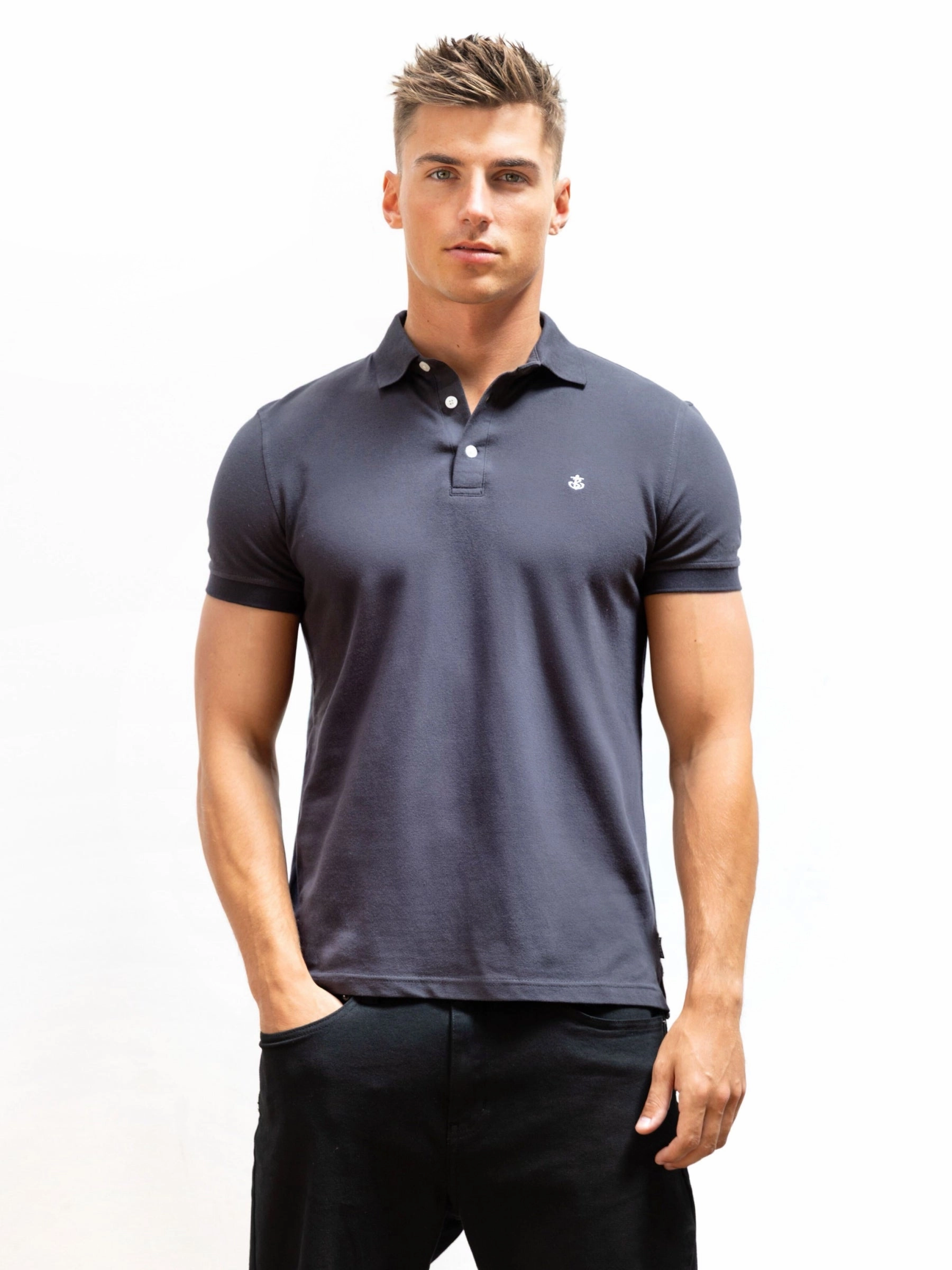 Anchor Polo Shirt - Charcoal Holiday Gift