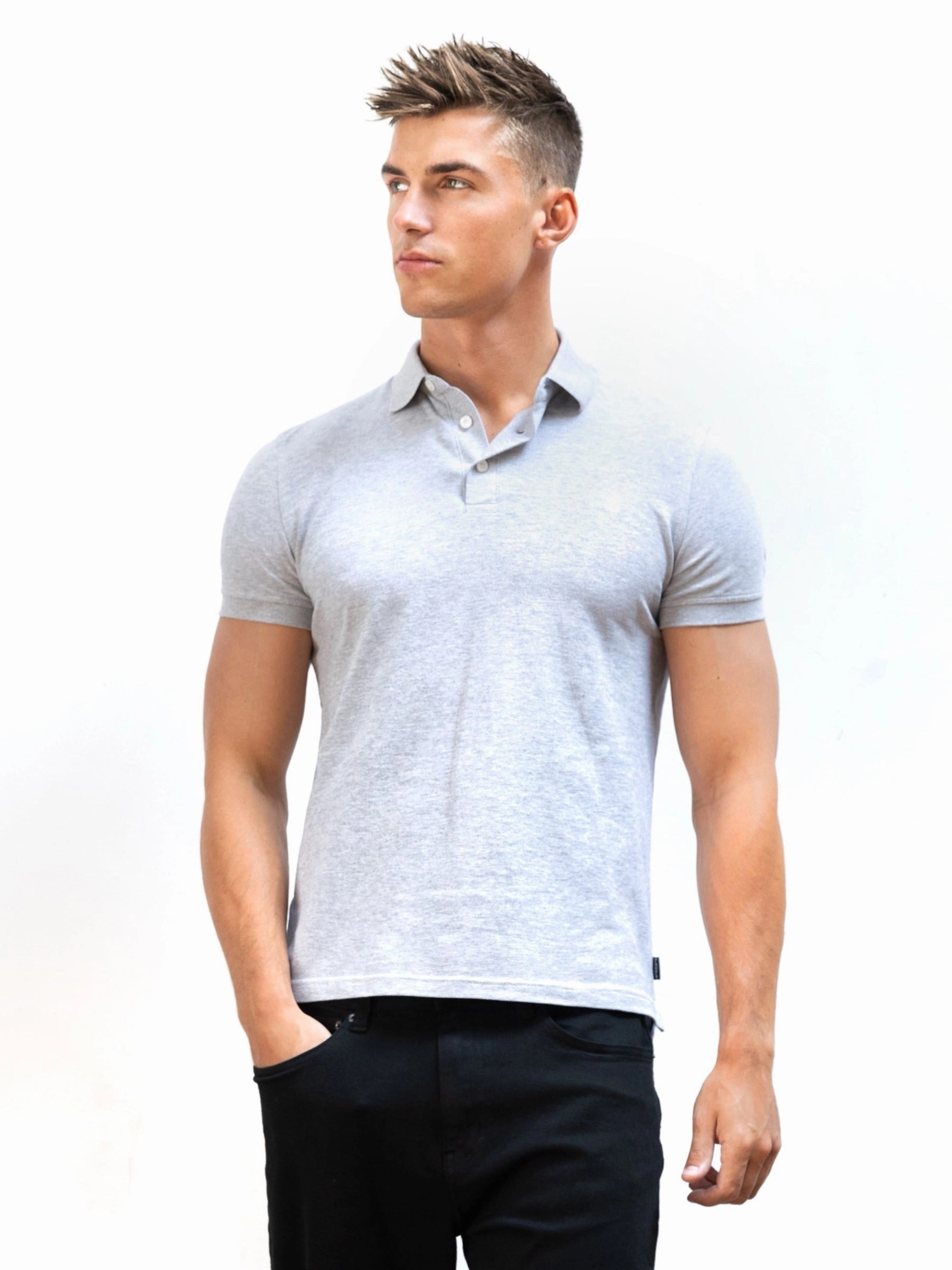 Anchor Polo Shirt - Marl Grey Statement Maker Quality Look