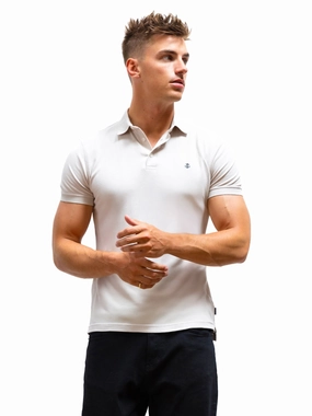 Trendy Wear bohemian flair Anchor Polo Shirt - Stone