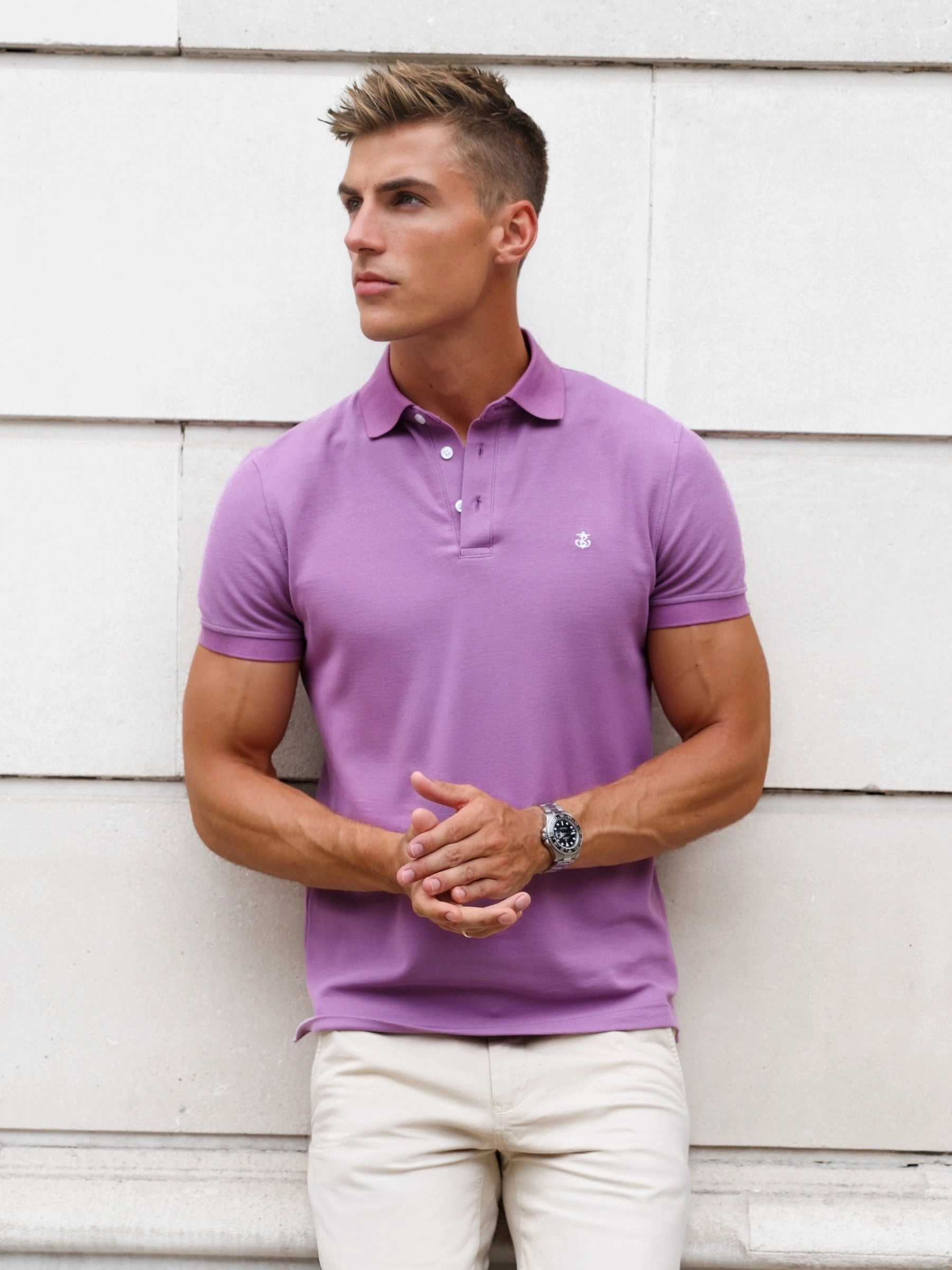 Anti Pill Technology Coffee Run Andorra Polo Shirt - Purple