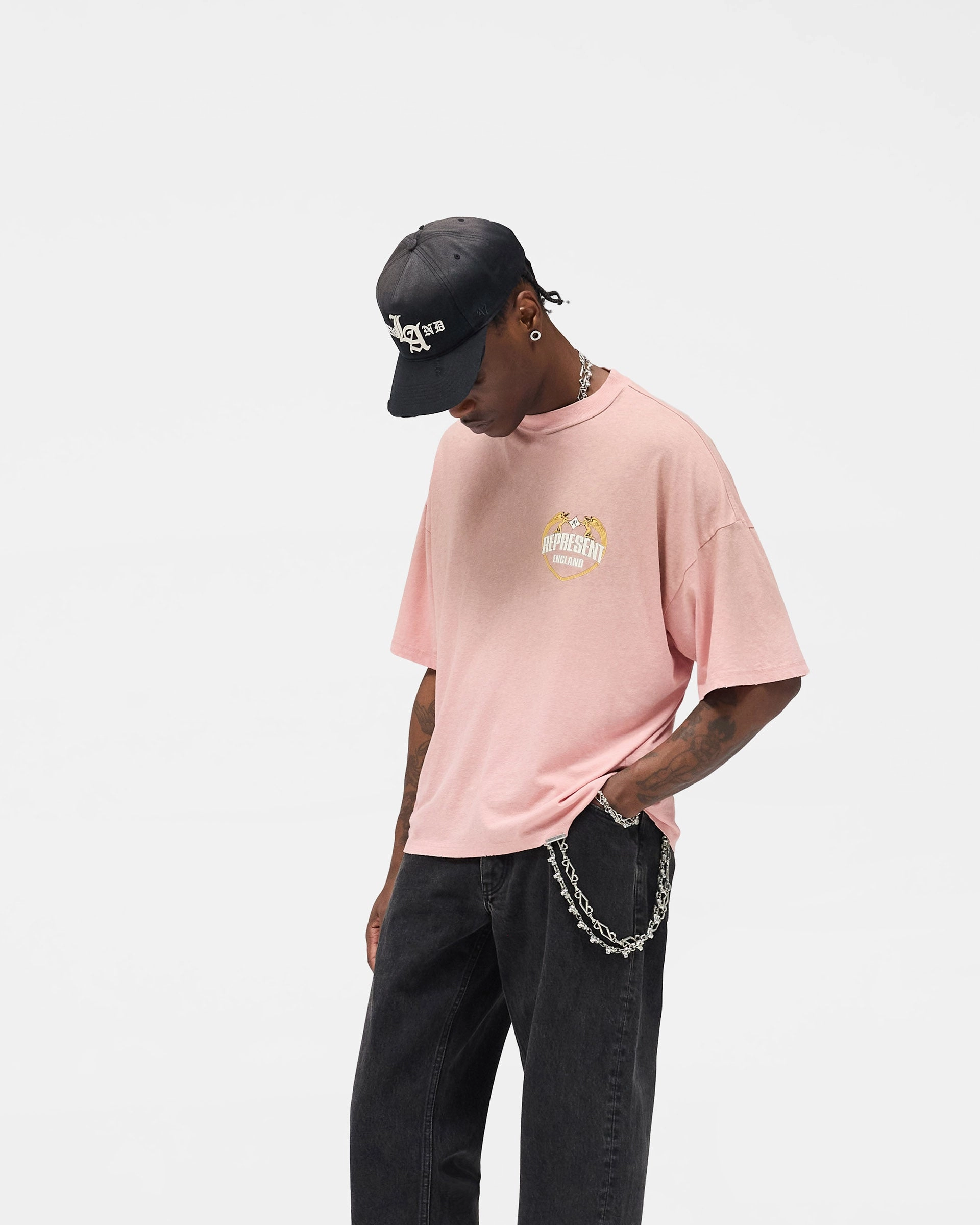 Comfortable Weave Angel Border T-Shirt - Quartz