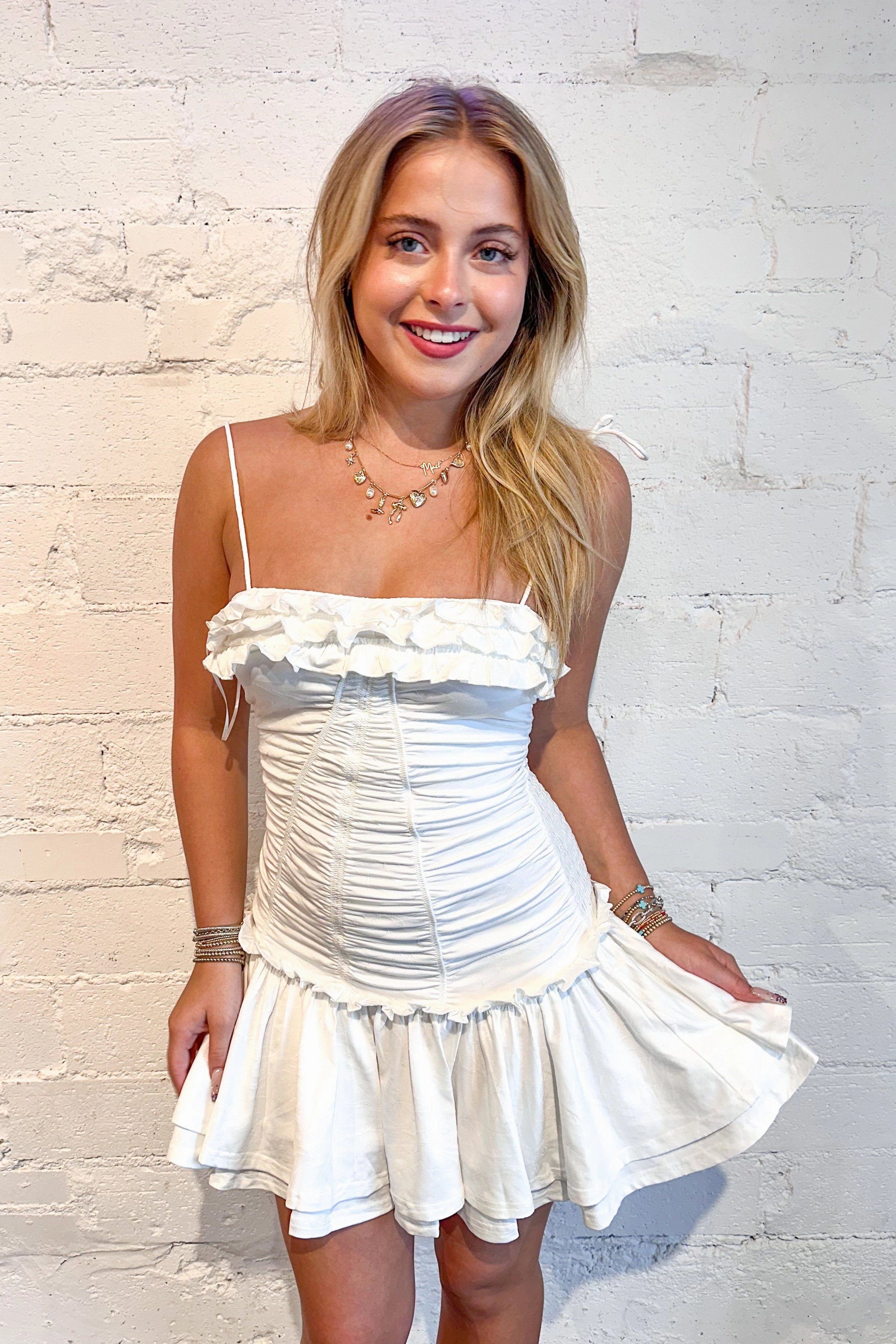 ElasticWaistband Angel Hour Mini Dress